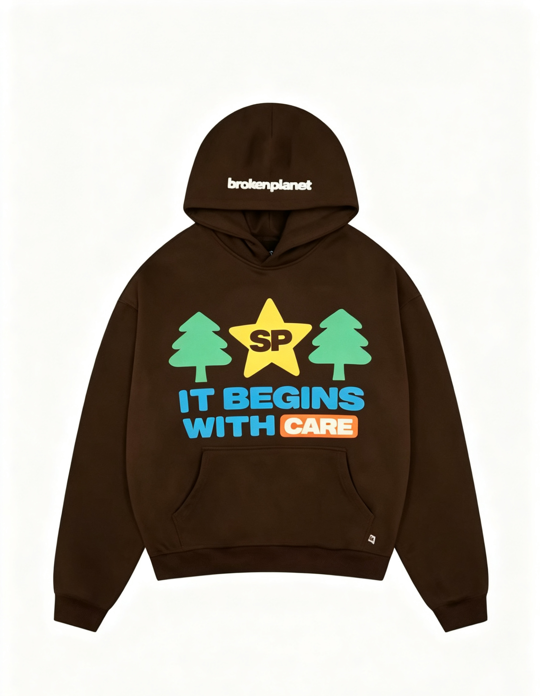 1. ALT:Hdfish OEM custom brown oversized hoodie back pink sun patch logo private label street sweatshirt
