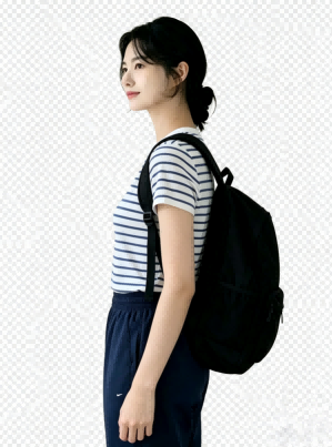 Back view of custom striped short sleeve t‑shirt, neat hem stitching for private label casual apparel custom‑made production