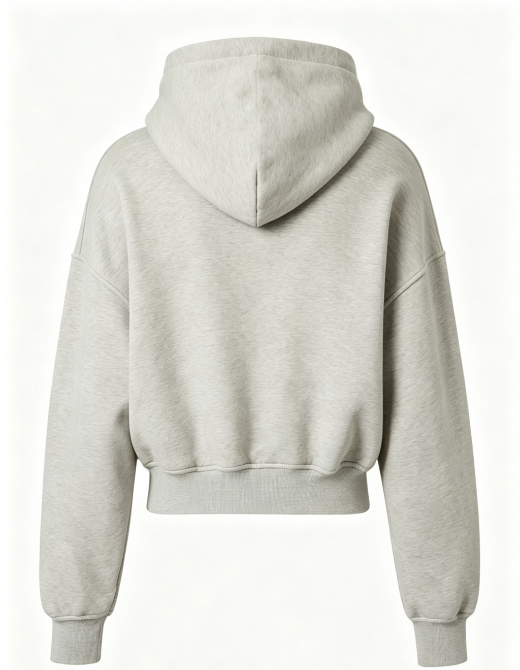 Hdfish blank back grey cropped hoodie custom print back view bulk custom clothing ODM