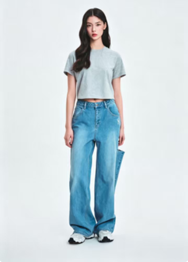Low MOQ Custom Short Sleeve Cotton Cropped Streetwear T-shirt