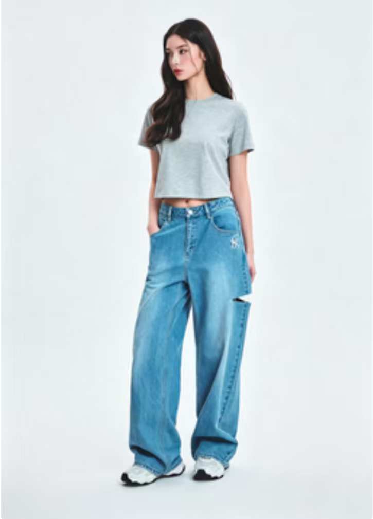 Bulk Custom Embroidery Logo Women Cropped Cotton Short Sleeve Top