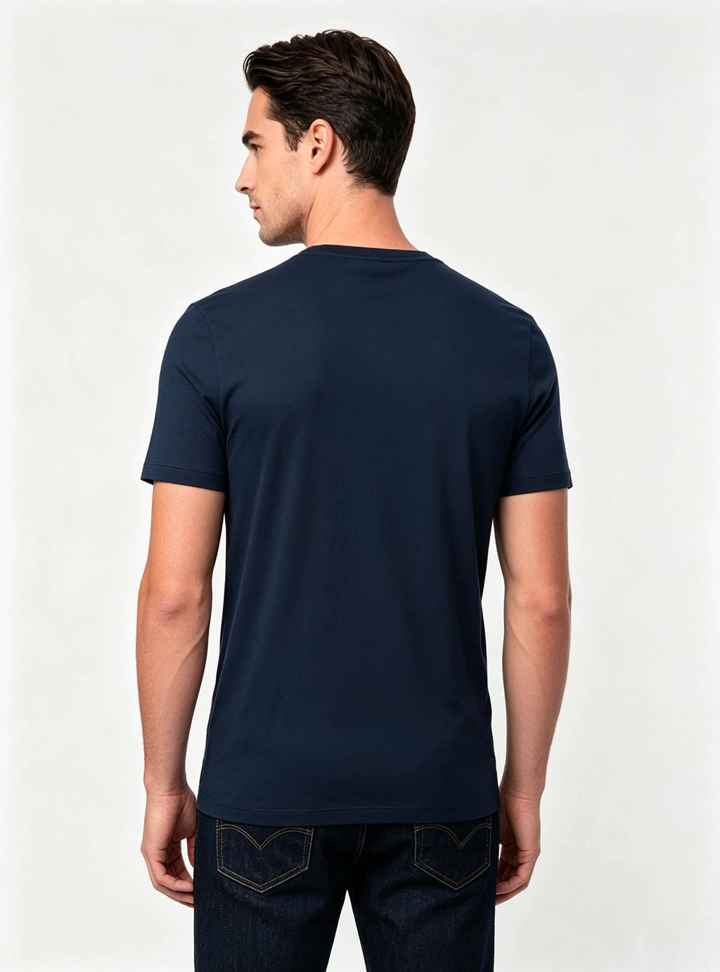 Haideyu custom vintage number printed men cotton t-shirt back shot, OEM casual apparel