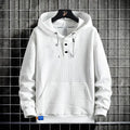 Haideyu factory stock white textured men hoodie blank pullover for bulk custom orders