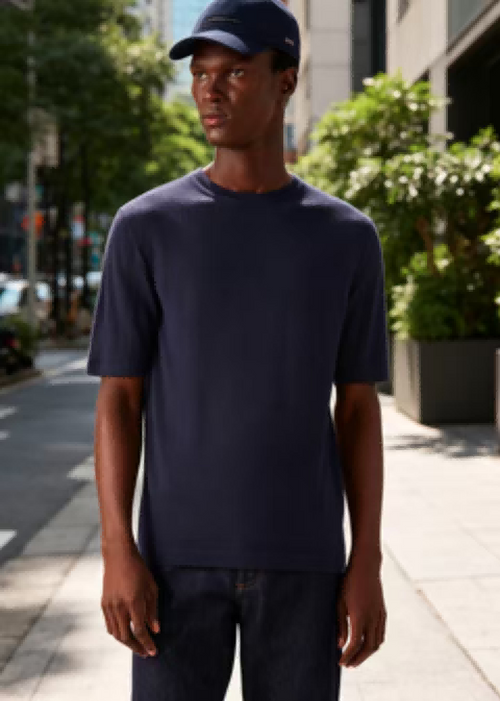 ODM custom printed men's short sleeve tee male model casual street front look Haideyu factory