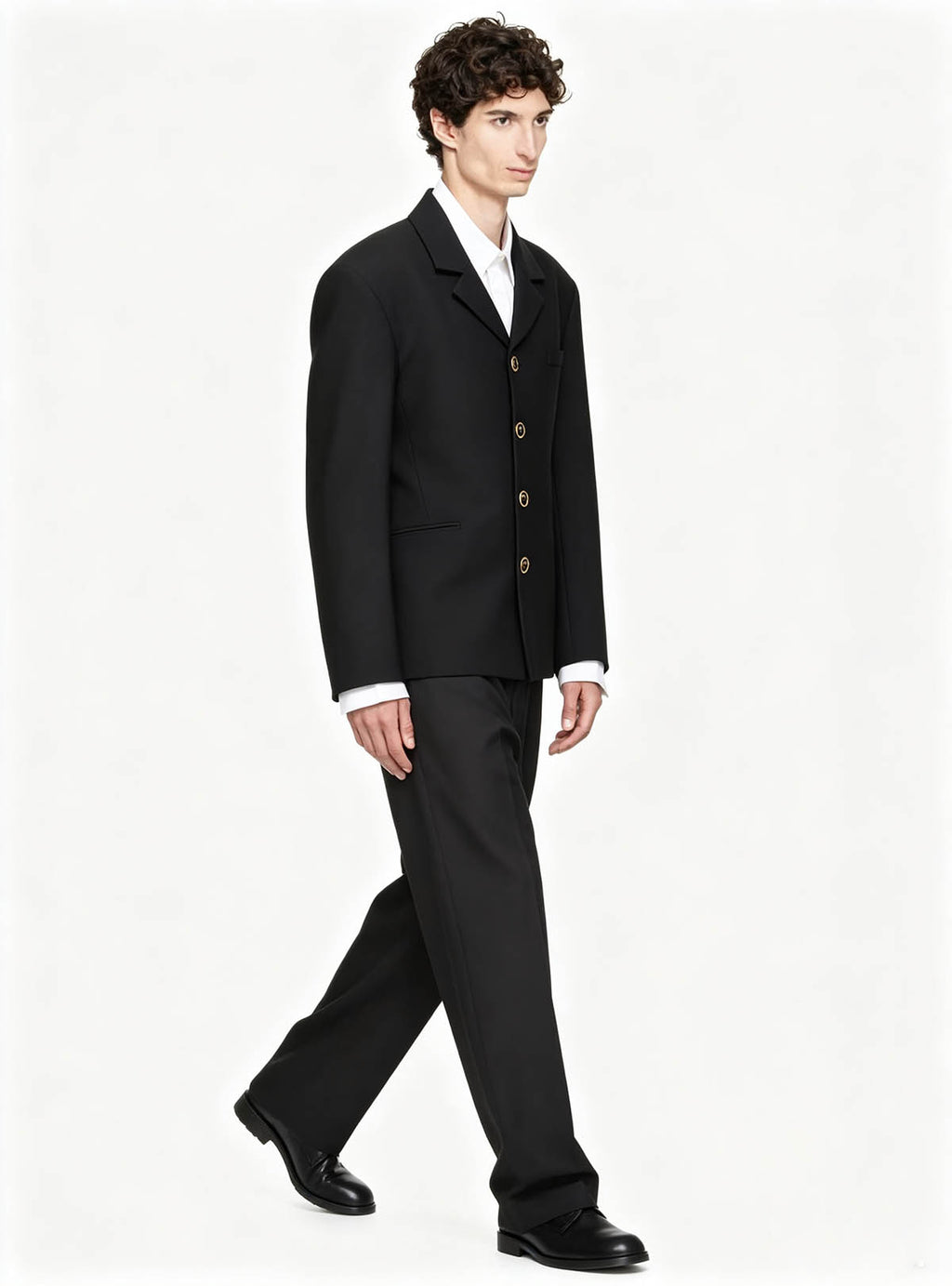 Haideyu modern cropped black suit ODM OEM bespoke B2B FOB clothing order