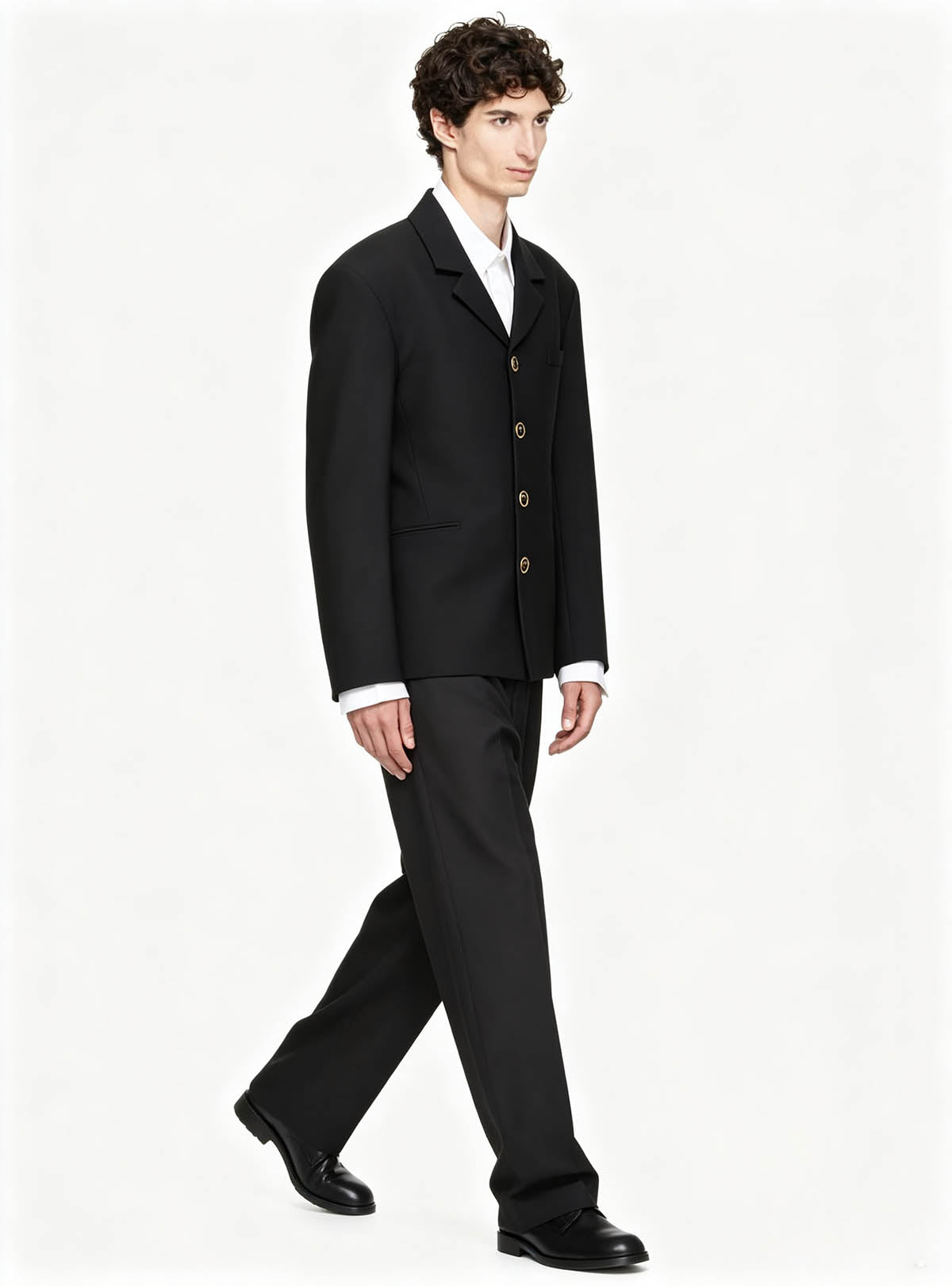 Haideyu modern cropped black suit ODM OEM bespoke B2B FOB clothing order
