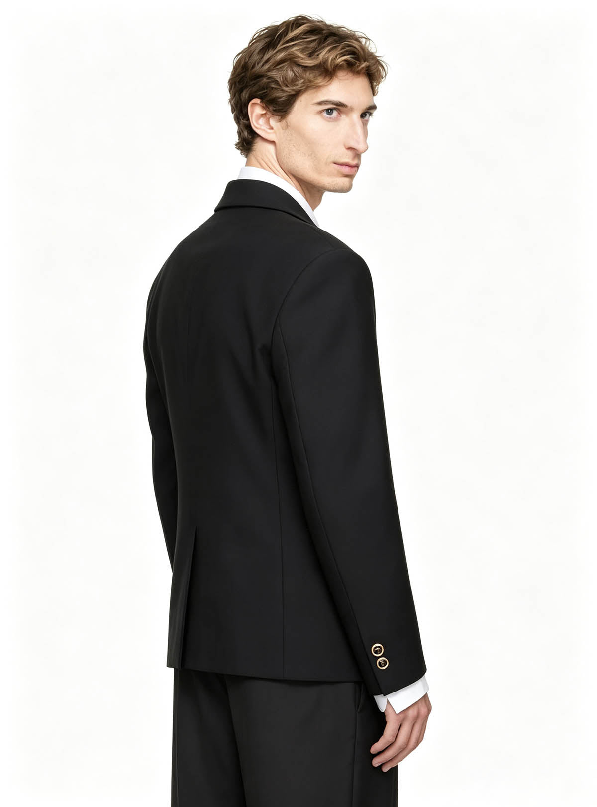 Haideyu ODM OEM custom black blazer suit back view FOB formal menswear manufacturing