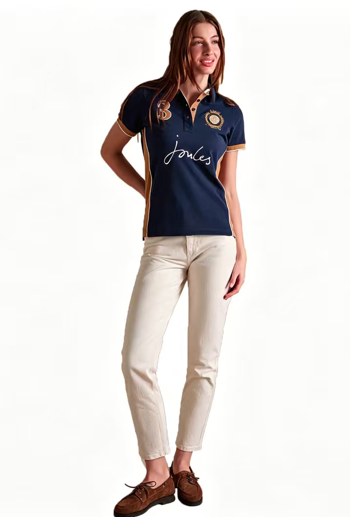 Haideyu OEM Women Embroidered Collared Short Sleeve Cotton Polo Shirt