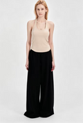 Haideyu OEM Ribbed Halter Neck Sleeveless Slim Fit Women Basic Cami Tank Top