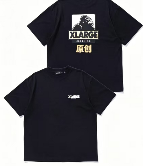 Haideyu OEM custom black heavy cotton men's graphic tee two pieces flat lay view