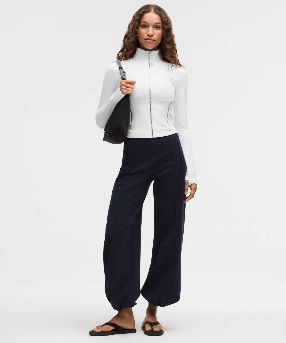 Haideyu custom ribbed cropped zip jacket women daily street outfit full body white athletic outerwear