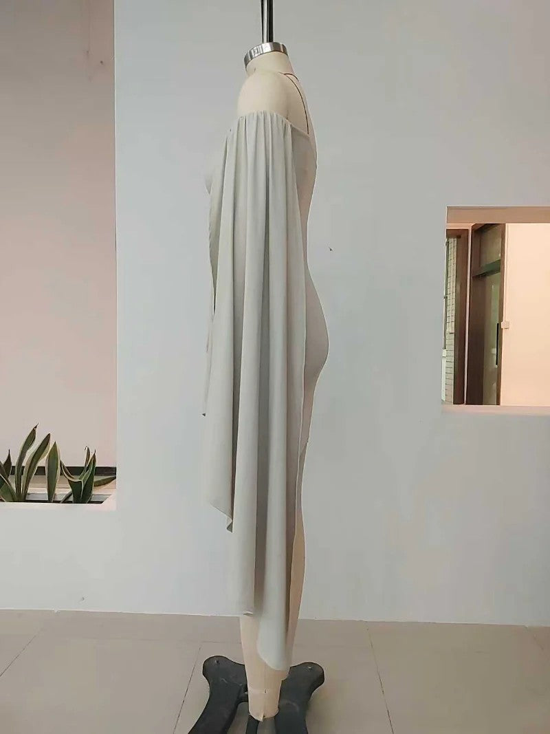 haideyu stretch jersey midi dress elegant side drape design for brand bulk order
