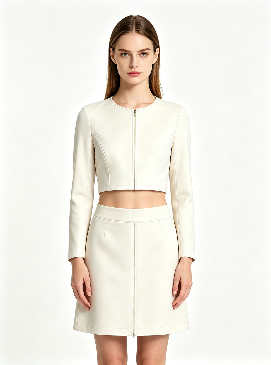 Haideyu OEM custom women high waist midi pencil formal skirt front view, tailored office pencil skirt