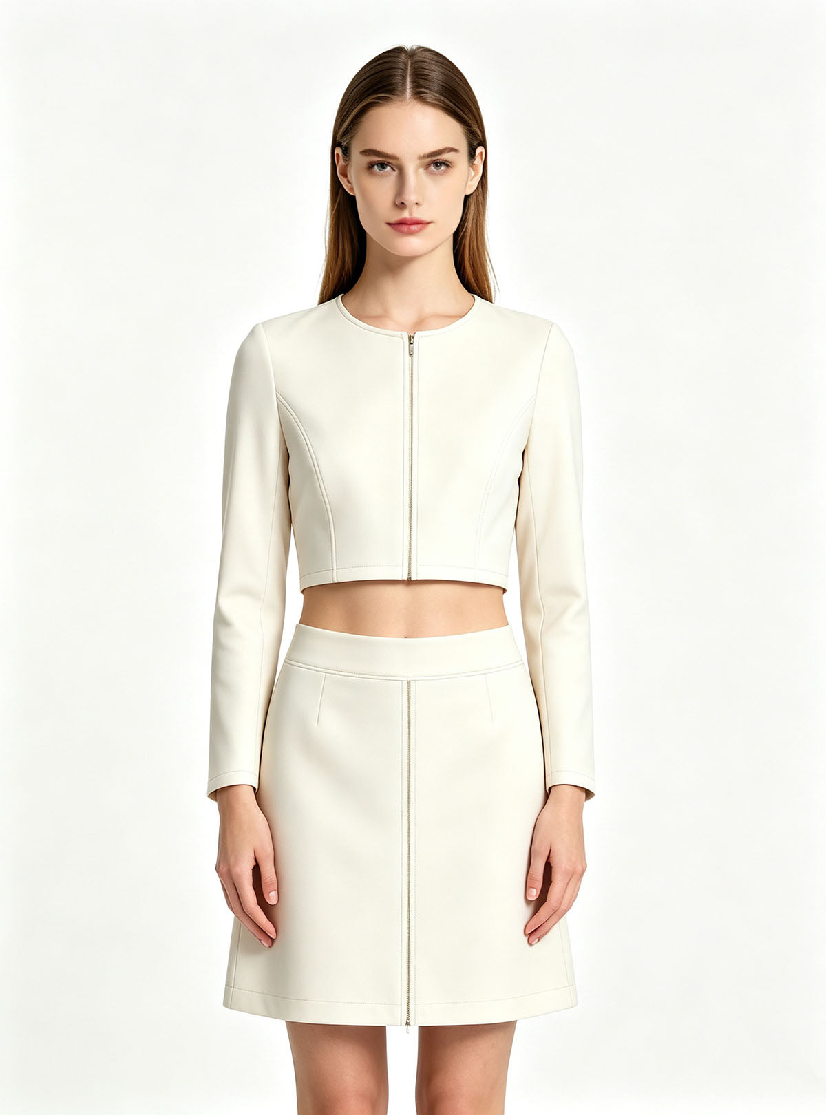 Haideyu OEM custom women high waist midi pencil formal skirt front view, tailored office pencil skirt