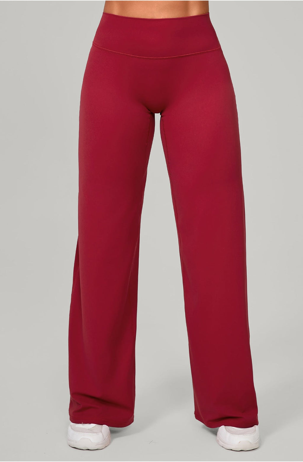  hdfish women's ruby red high-waist wide leg yoga pants, stretchy athletic trousers
