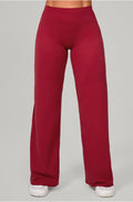  hdfish women's ruby red high-waist wide leg yoga pants, stretchy athletic trousers