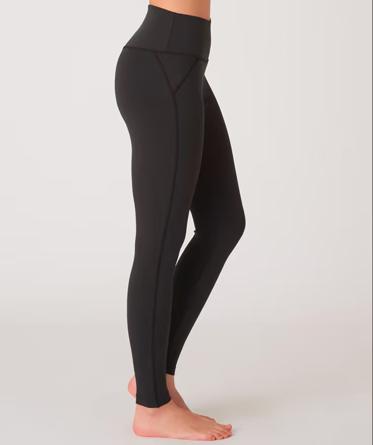 hdfish form-fitting black athletic tights, buttery soft fabric for gym and yoga
